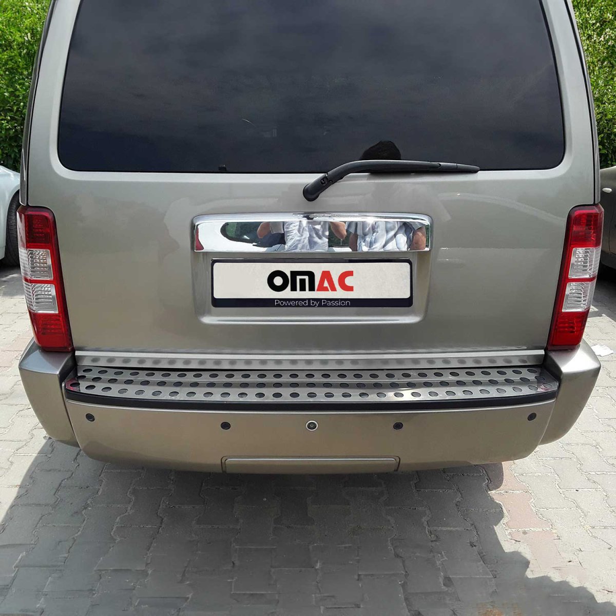 Dodge Nitro Rear Bumper Sill Cover - Omac - S.Steel - Gloss Silver - '2007-'2012